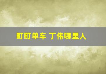 町町单车 丁伟哪里人